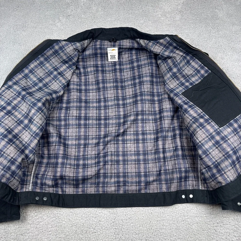 Vintage Carhartt Jacket Mens 2XL Black Detroit J200 BLK‎ Blanket Lined USA Union